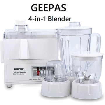 GEEPAS 4-in-1 Super 600W Multi-functional Blender, Smoothie Maker Juicer Chopper Grinder - Imported from UK